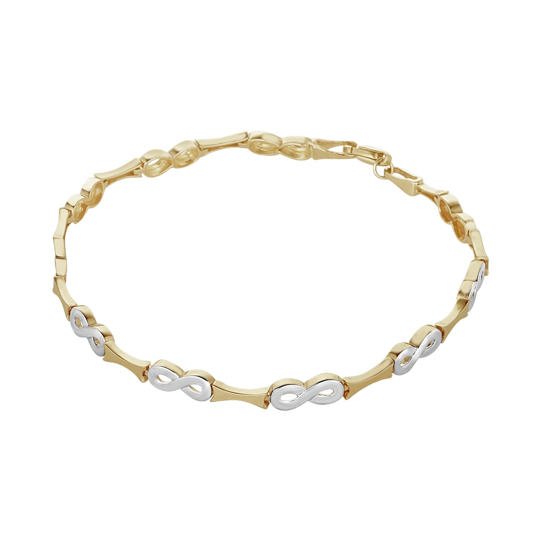 9ct Yellow & White Gold Infinity Bracelet